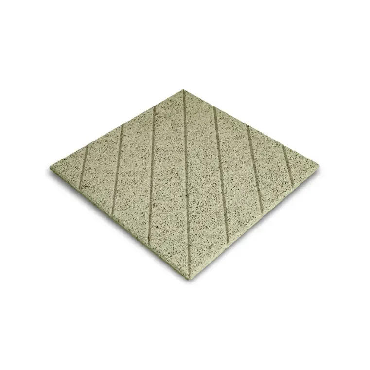 Linii Diagonale - Wood Wool Panou Acustic